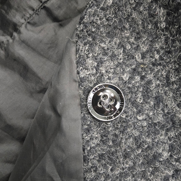 Y2K Anne Klein Charcoal Gray Wool Blend Button Front Peacoat Overcoat Size XXL - Picture 8 of 11